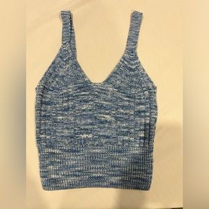 Blue and white crochet top